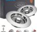 Two brushed stainless steel kitchen sink drain stoppers with pop-up strainers, shown from a top-down angle.