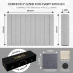 Light gray Nestive foldable diatomite stone drying mat with dishes and cups drying on a kitchen counter